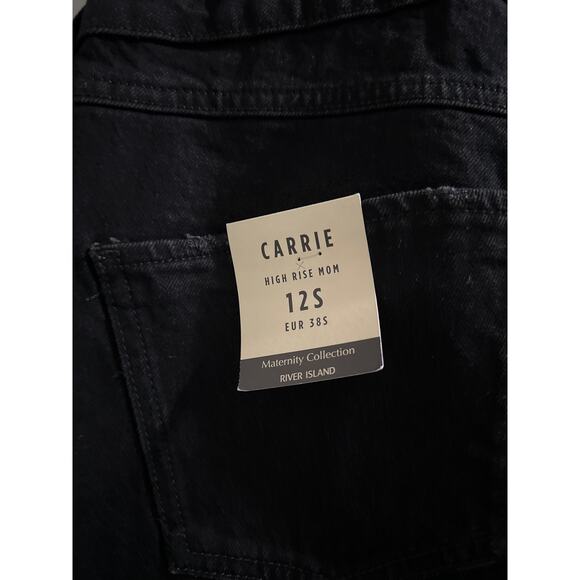 River‎ Island Black mid rise maternity mom jeans size 12 - Picture 7 of 8